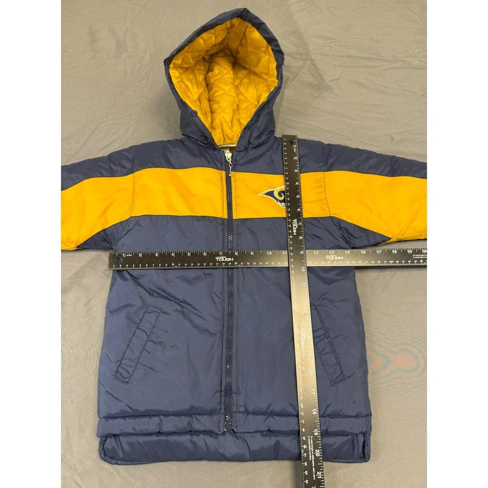 NFL Touchdown Club Los Angeles Rams Kids Vintage Puffer Jacket‎ Blue Yellow 3T
